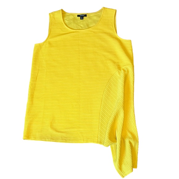 NWOT Alfani Striped Sleeveless Scoop-Neck Top, Goldenrod | 0X (12W) - Picture 4 of 11